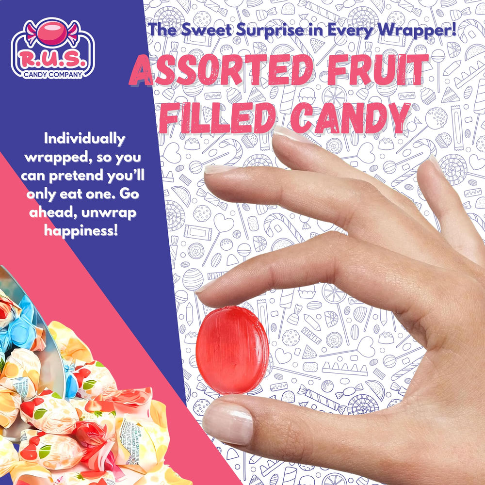 R.U.S. Candy dual texture shell and center for a satisfying bite.