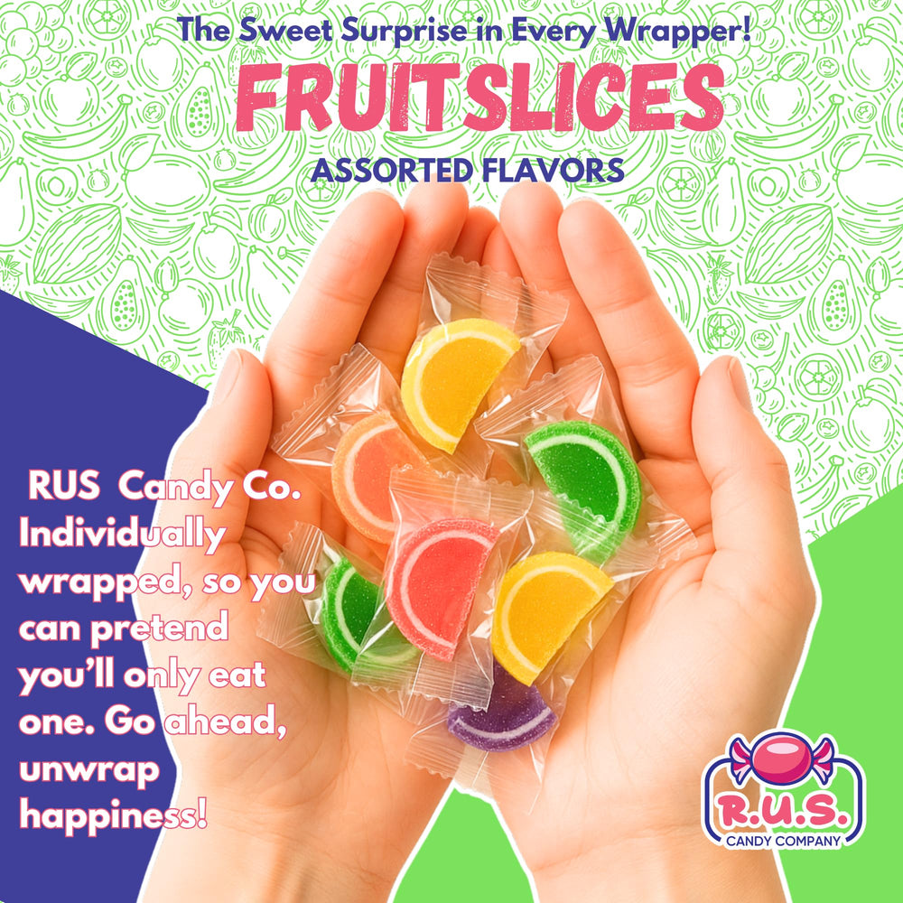 R.U.S. Candy fruit slices arranged as party favors for events