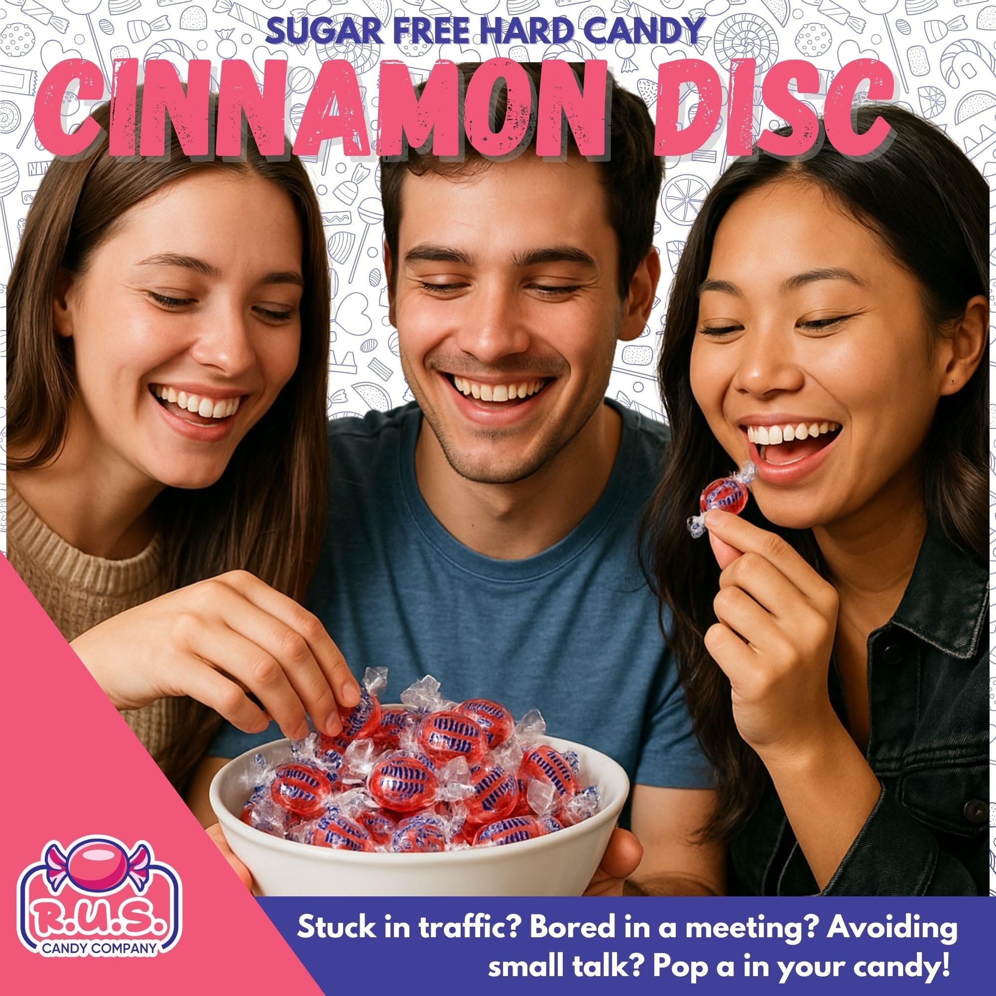 R.U.S. Candy individually wrapped pieces for on-the-go snacking.