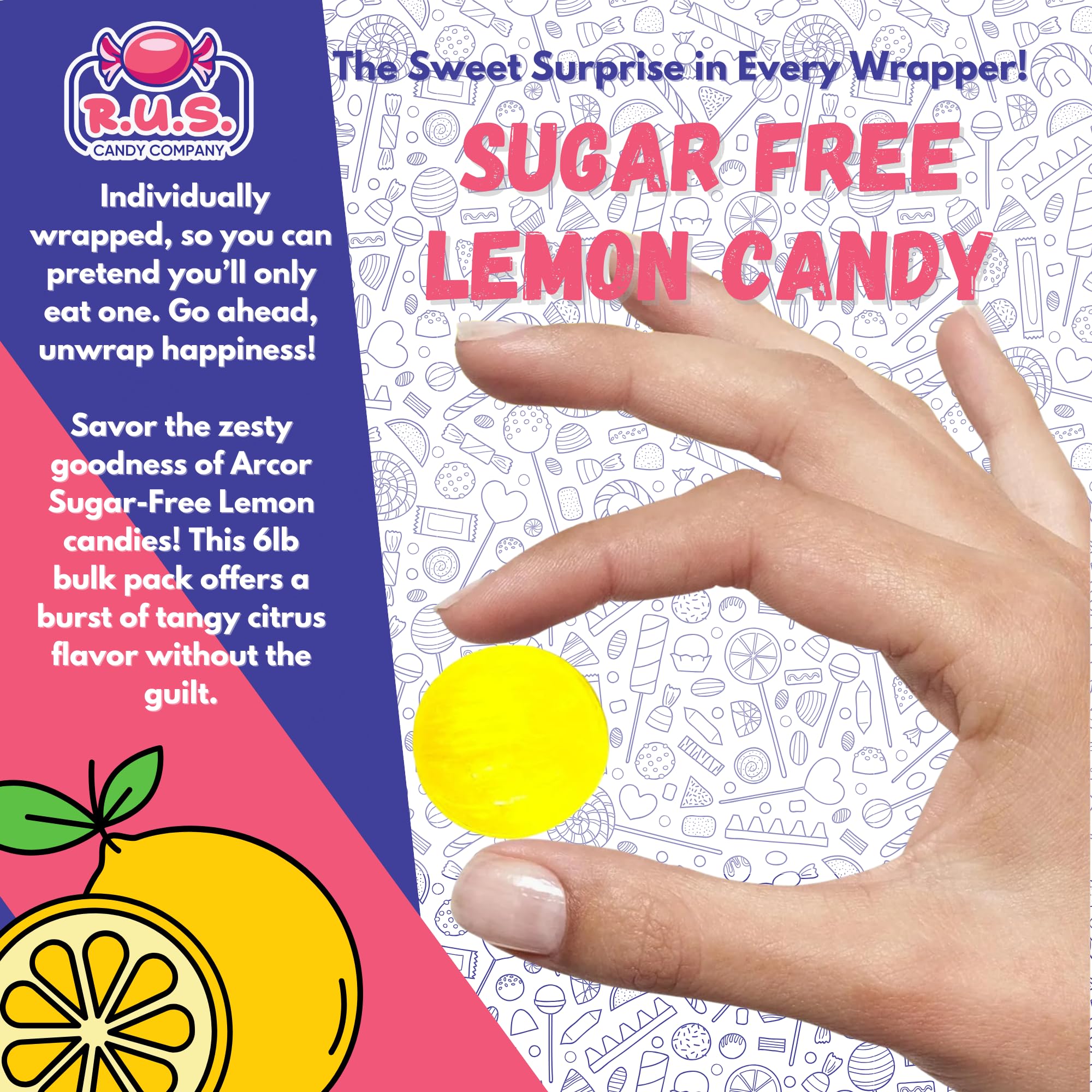 R.U.S. Candy keto-friendly lemon candy for low-carb treats.