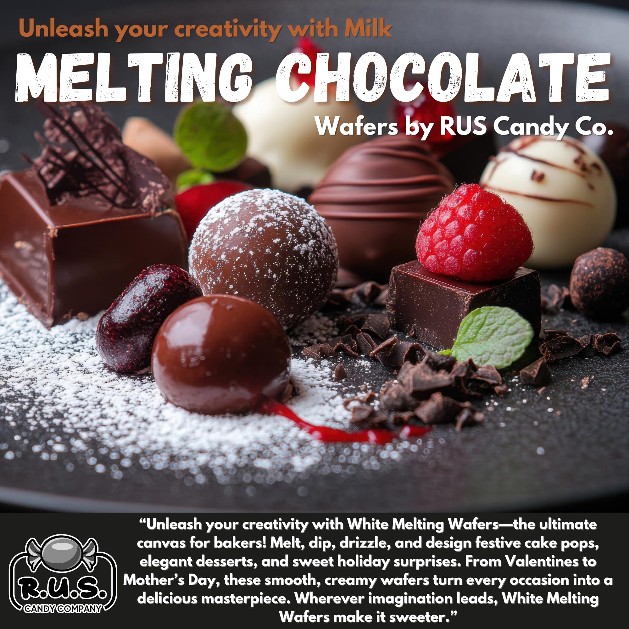 R.U.S. Candy shelf-stable chocolate for dipping and baking