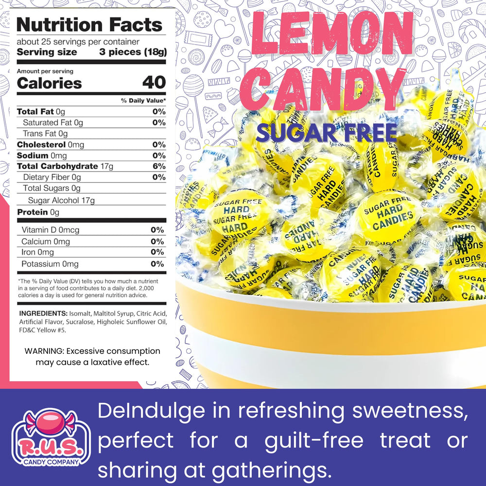 R.U.S. Candy lemon drops individually wrapped for on-the-go snacking.
