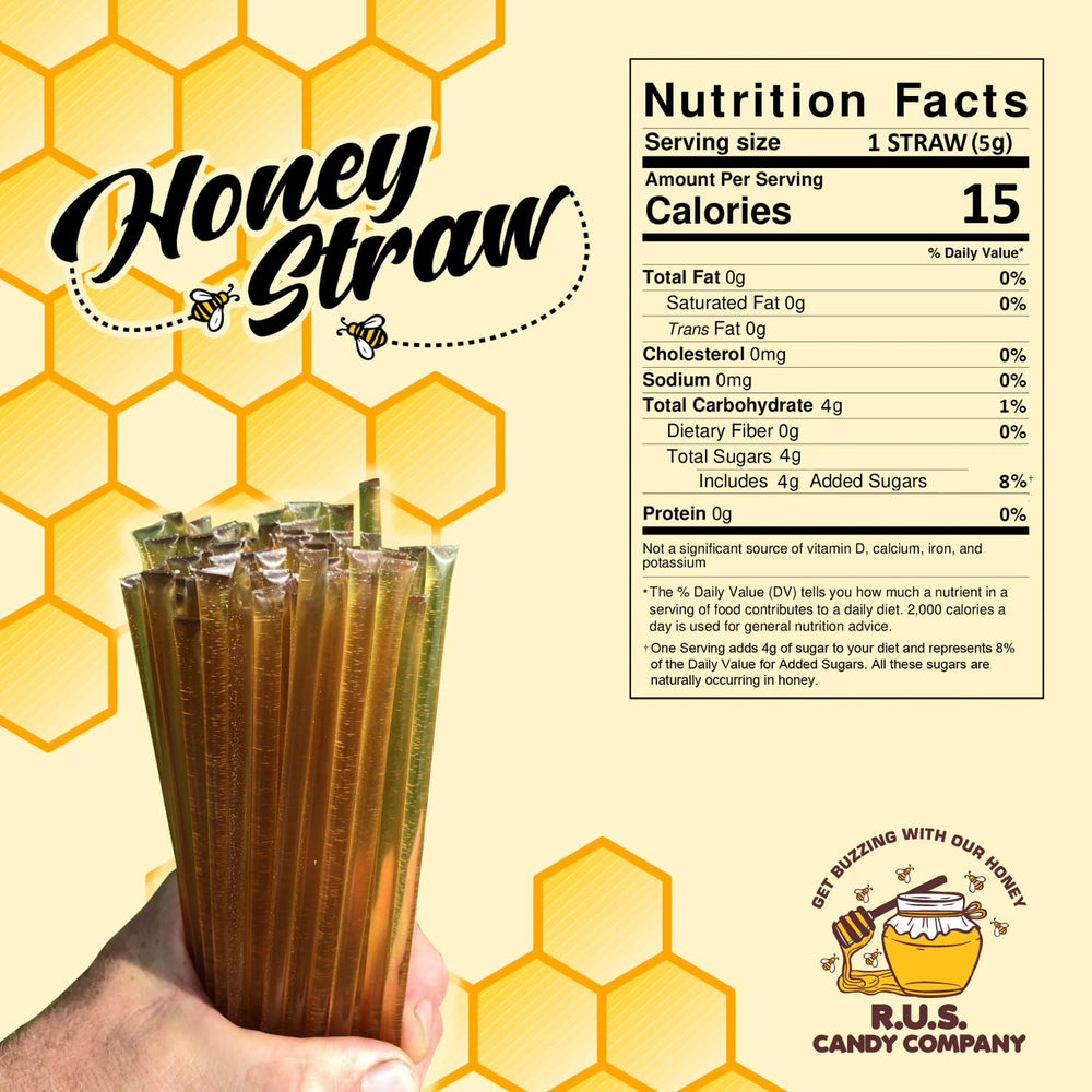 R.U.S. Candy Lemon Honey Straws individual sticks ready for tea or snacks