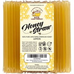 R.U.S. Candy Lemon Honey Straws packaging for convenient on-the-go sweetness