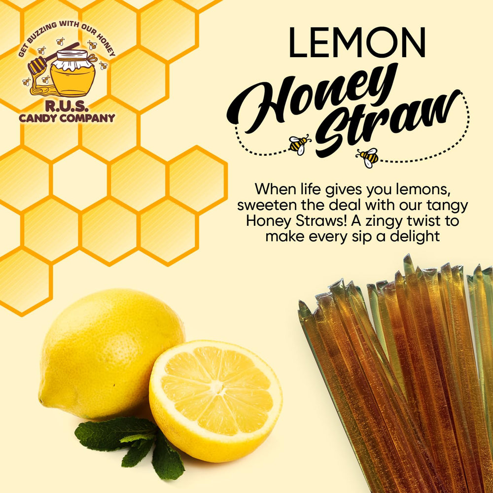 R.U.S. Candy Lemon Honey Straws tea-stir use in hot beverages