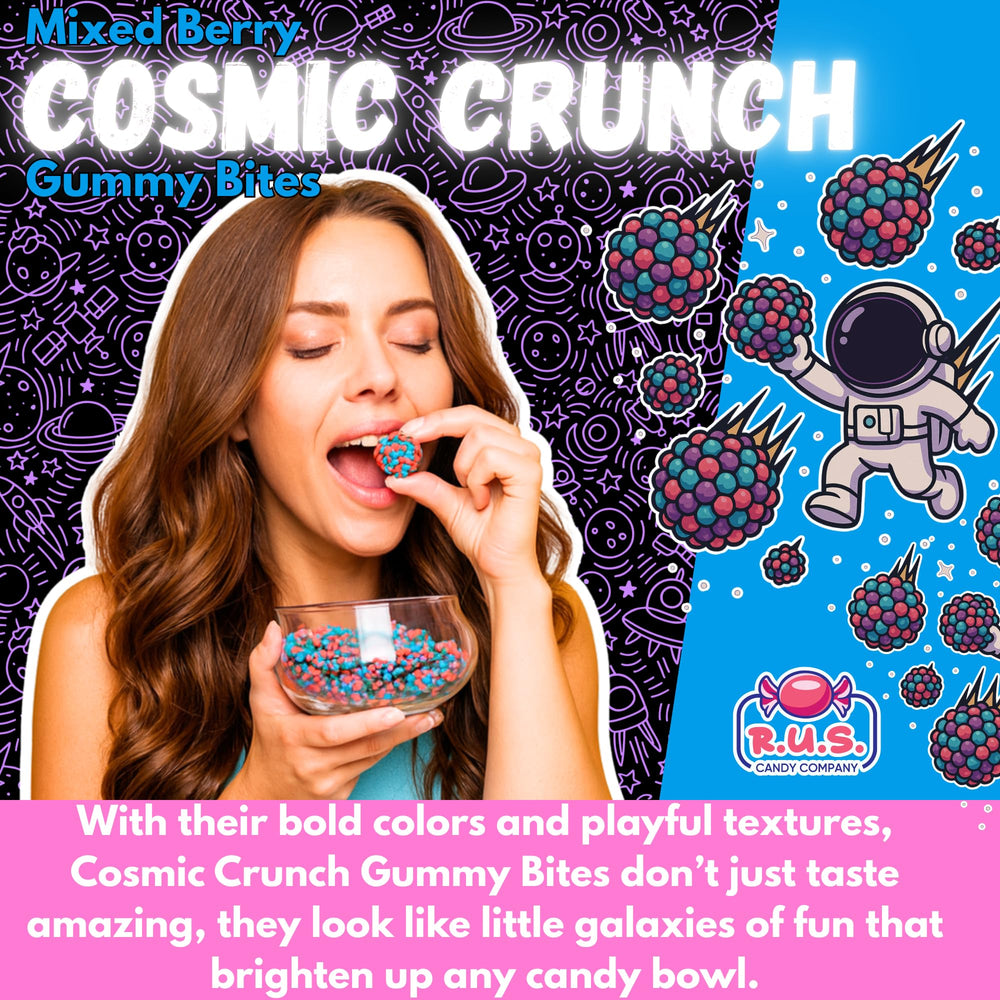 Colorful berry gummies ready for snacking and party displays