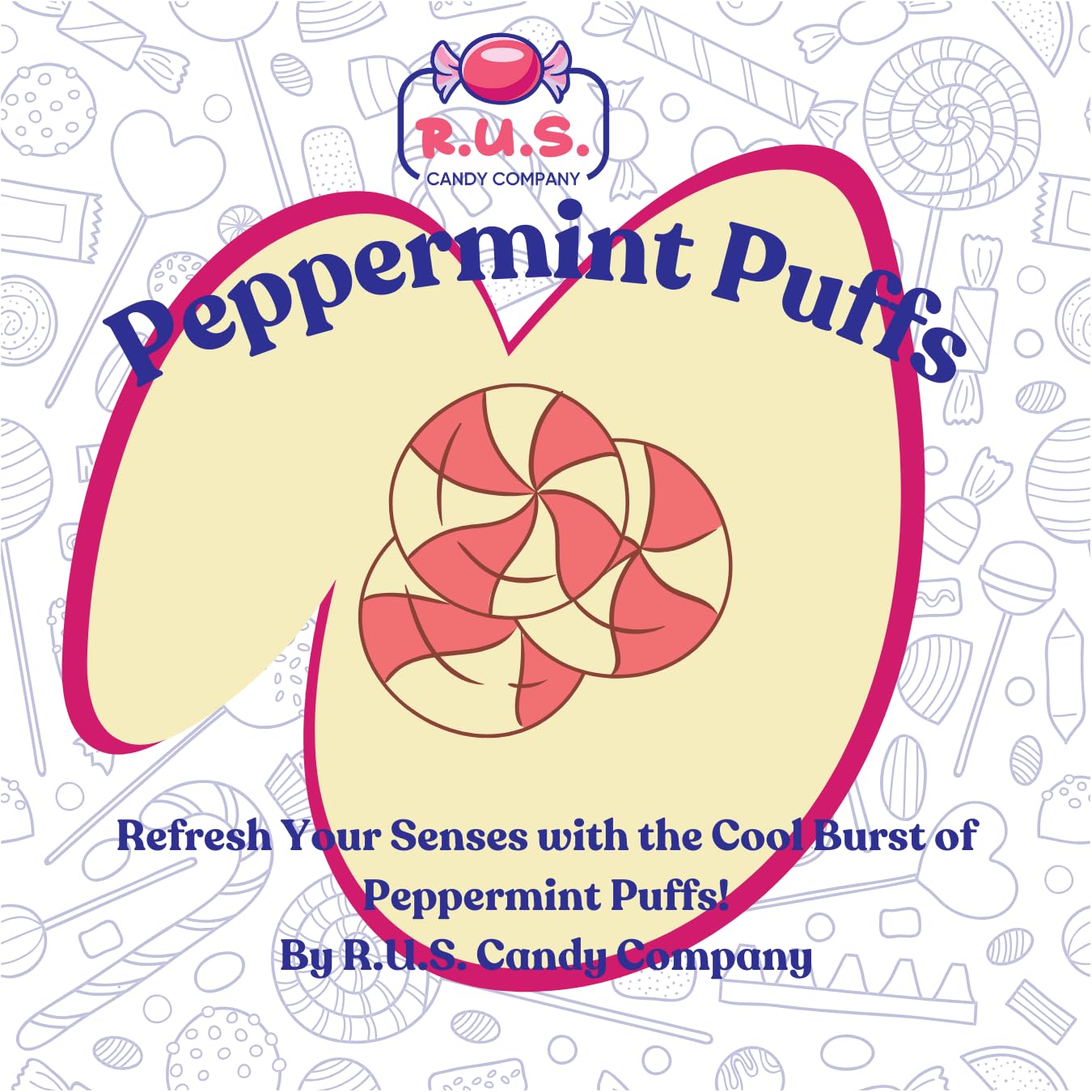 R.U.S. Peppermint Puffs 1 lb bag, ideal for bulk party favors