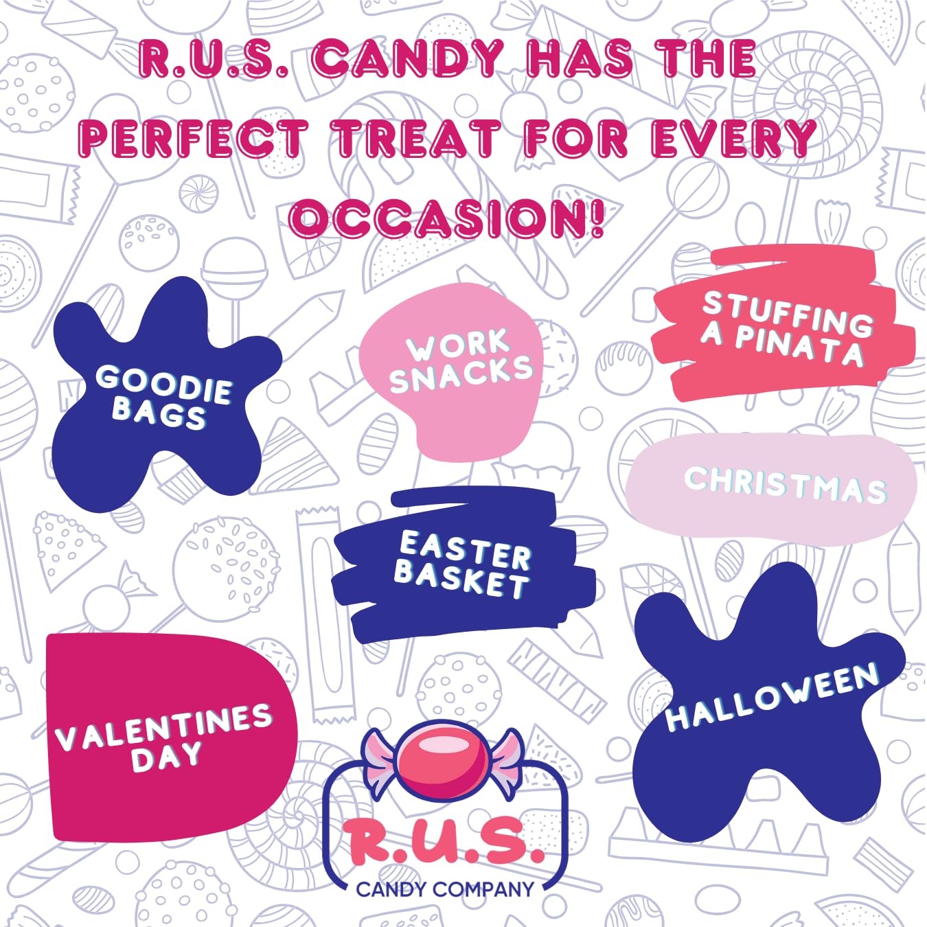 R.U.S. Peppermint Puffs arranged on a festive party platter