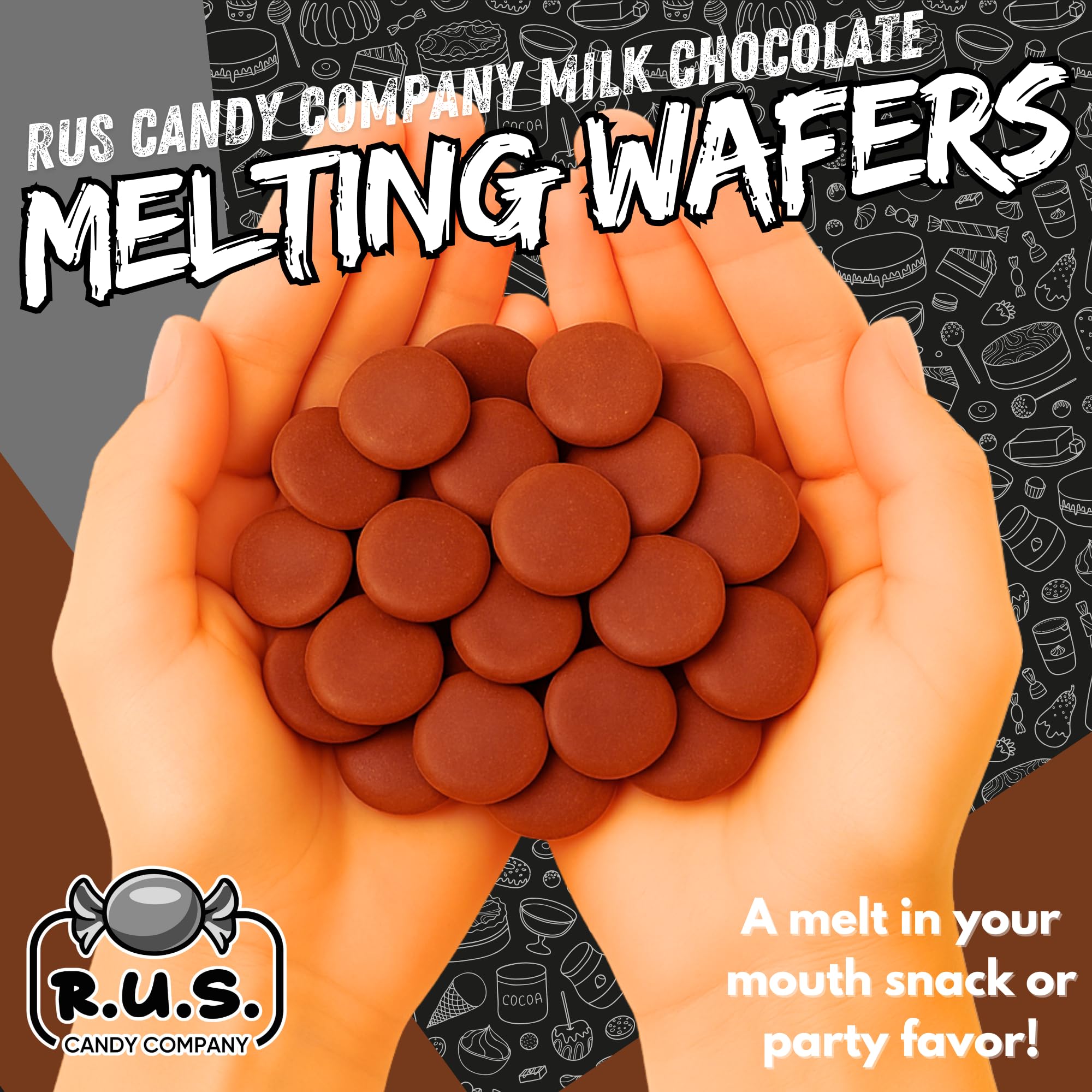 R.U.S. Candy chocolate wafers perfect for chocolate fountains and discs