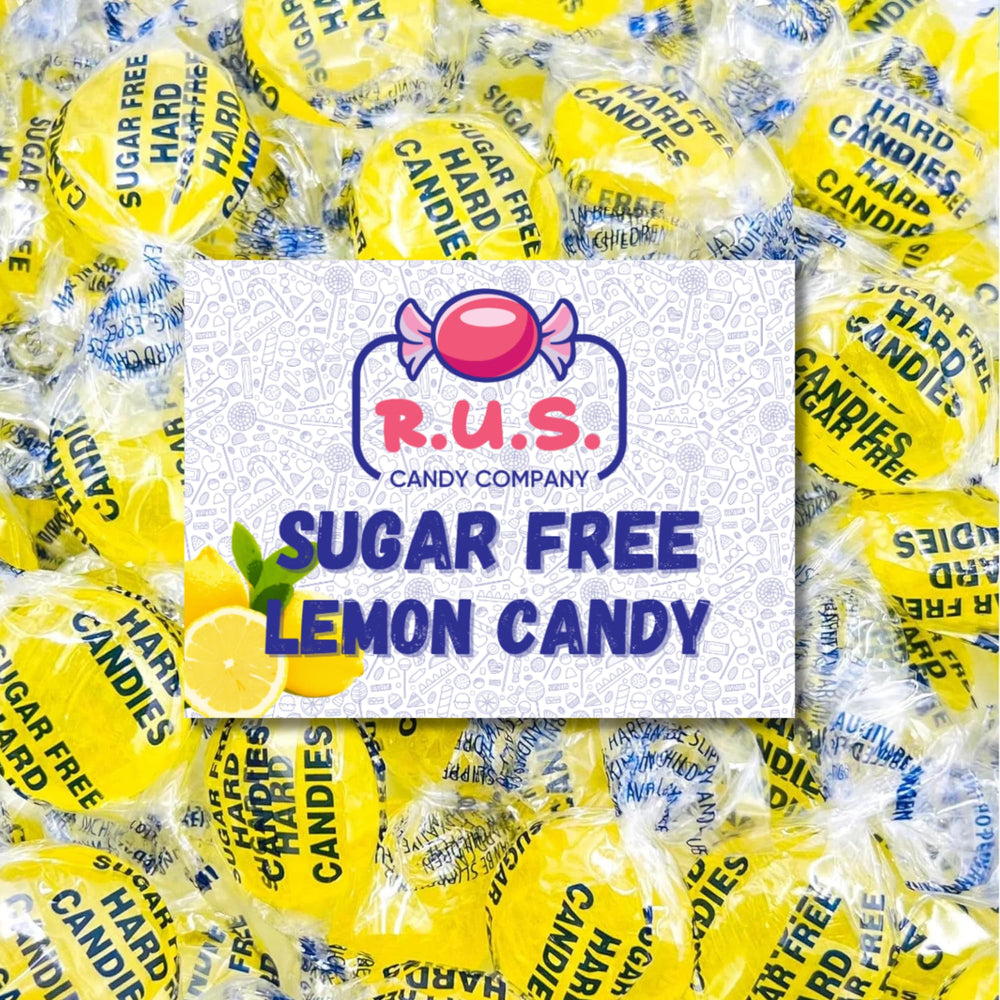 R.U.S. Candy sugar-free lemon hard candy bulk bag for sharing at gatherings.