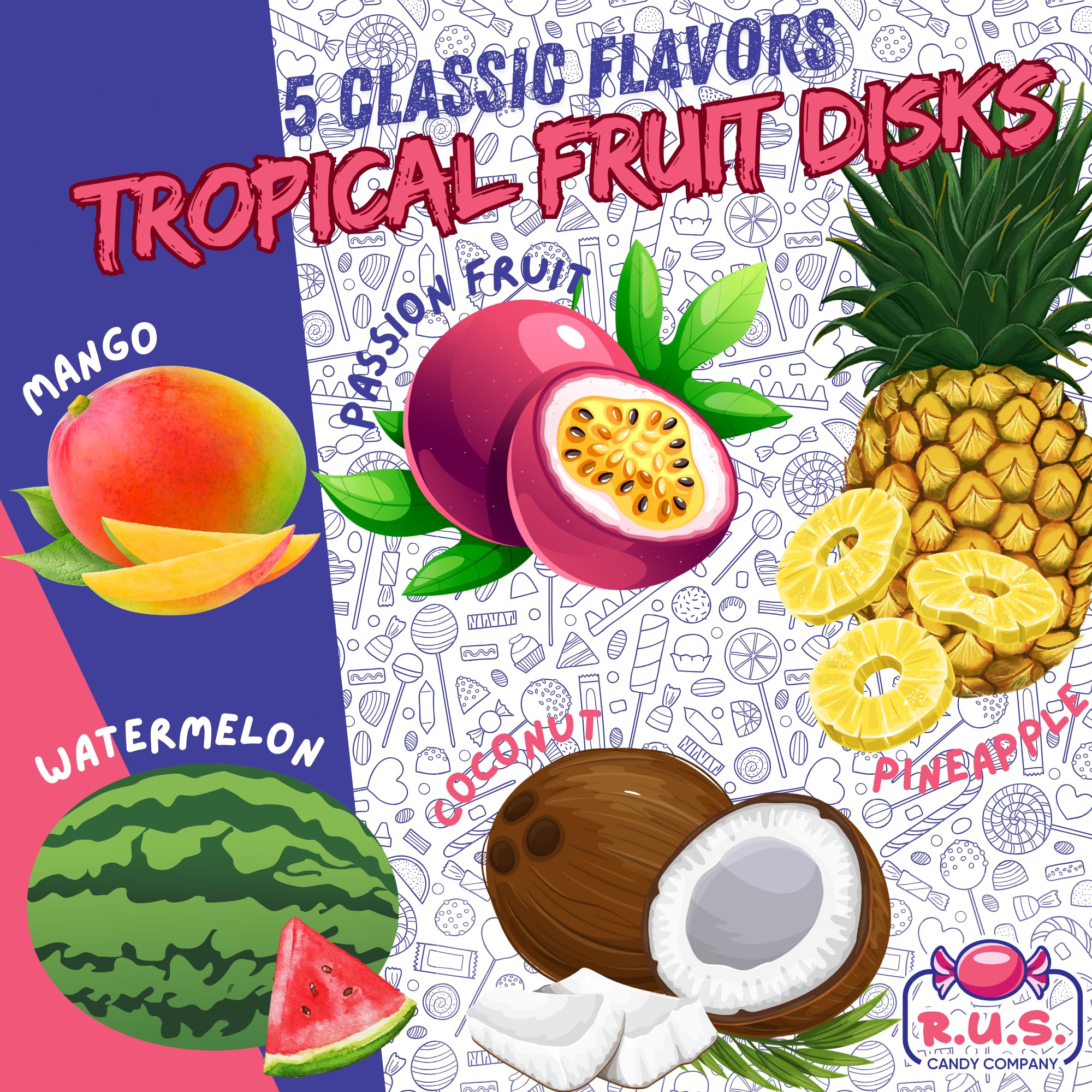 R.U.S. Candy pineapple disk – tropical zest for vending machines and snack jars