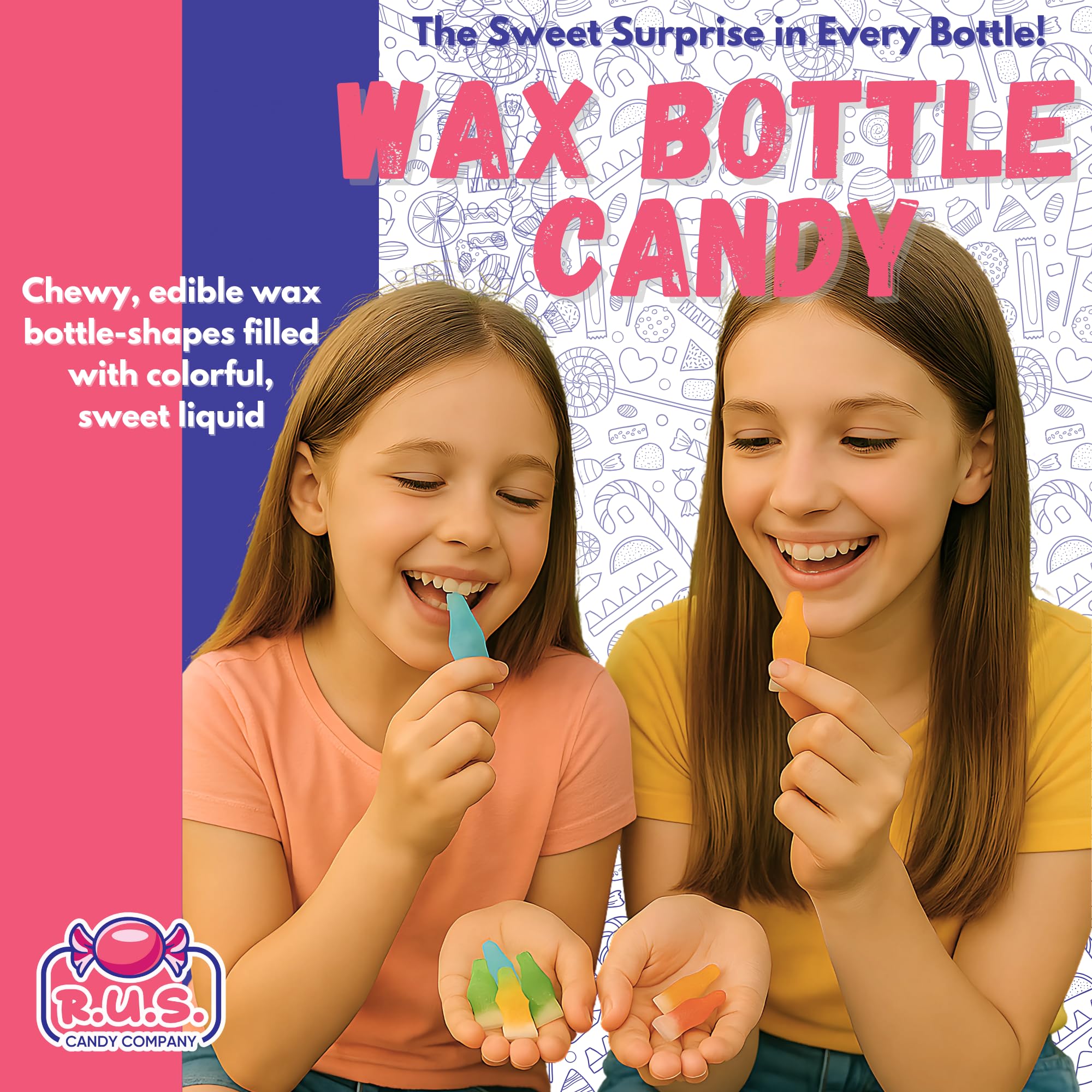 R.U.S. Candy wax bottle party platter display