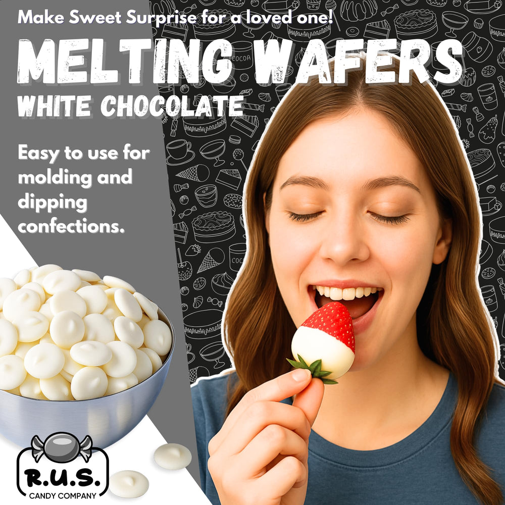 R.U.S. Candy white melting wafers melting in microwave for quick use.