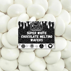 R.U.S. Candy white melting wafers for strawberries dipping with glossy finish.