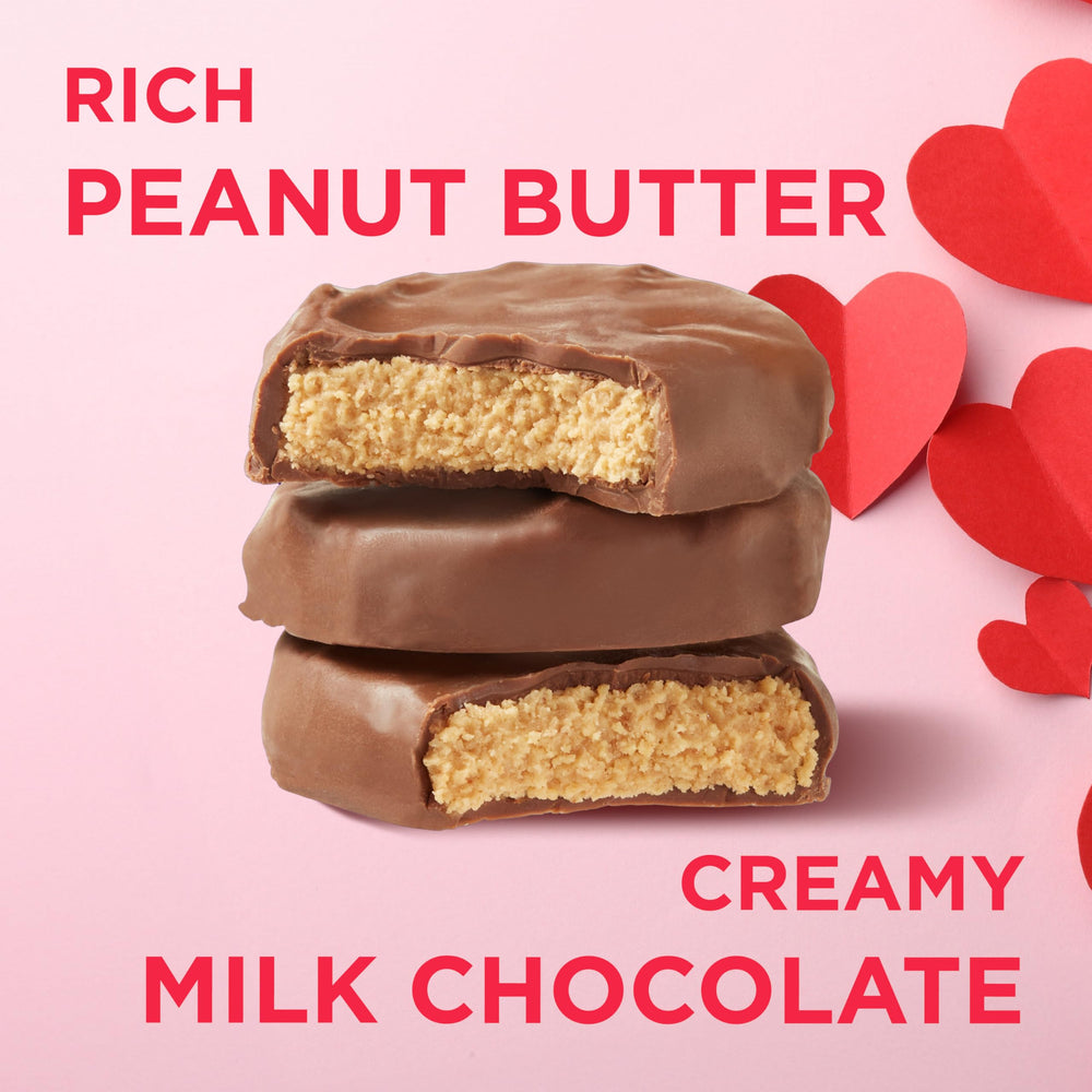1.3 oz heart packaging from Russell Stover for easy sharing.