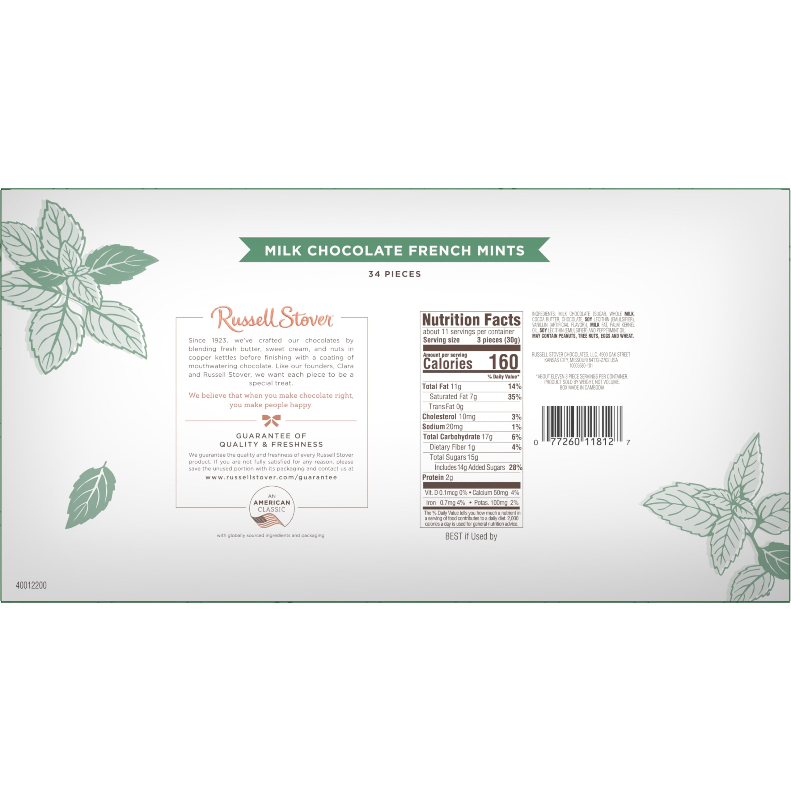 RUSSELL STOVER 12oz gift box seal indicates a ready-made, thoughtful present.