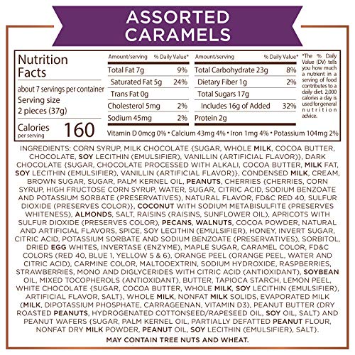 Russell Stover assorted caramels wrapped in premium packaging