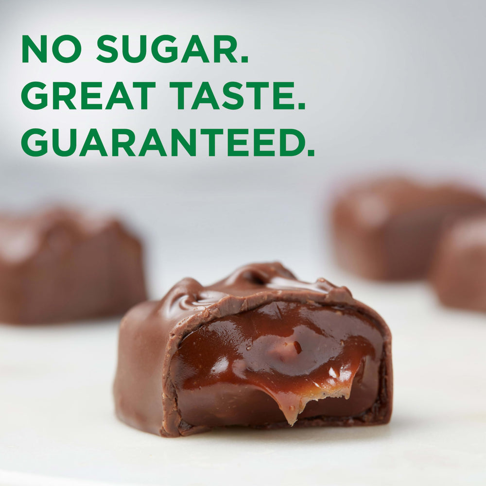 Candy bowl display featuring Russell Stover sugarfree caramels