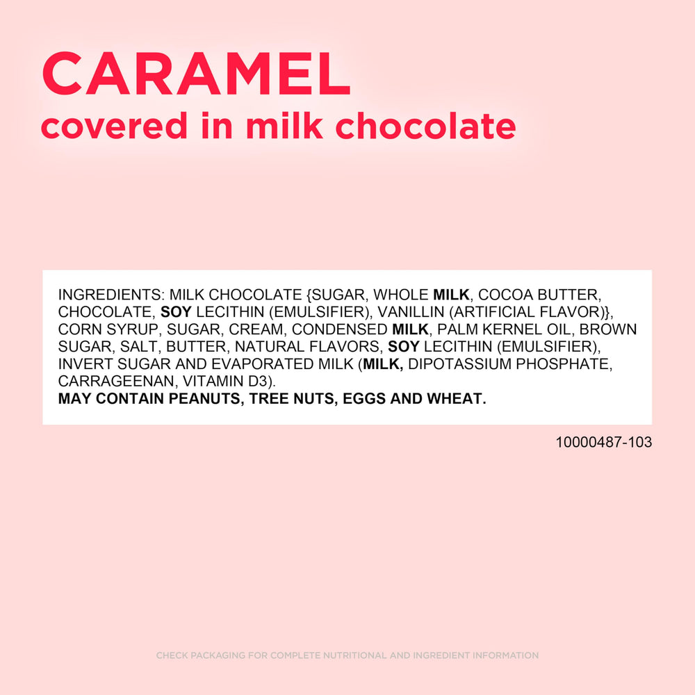 Close-up of caramel center inside a glossy milk chocolate heart.