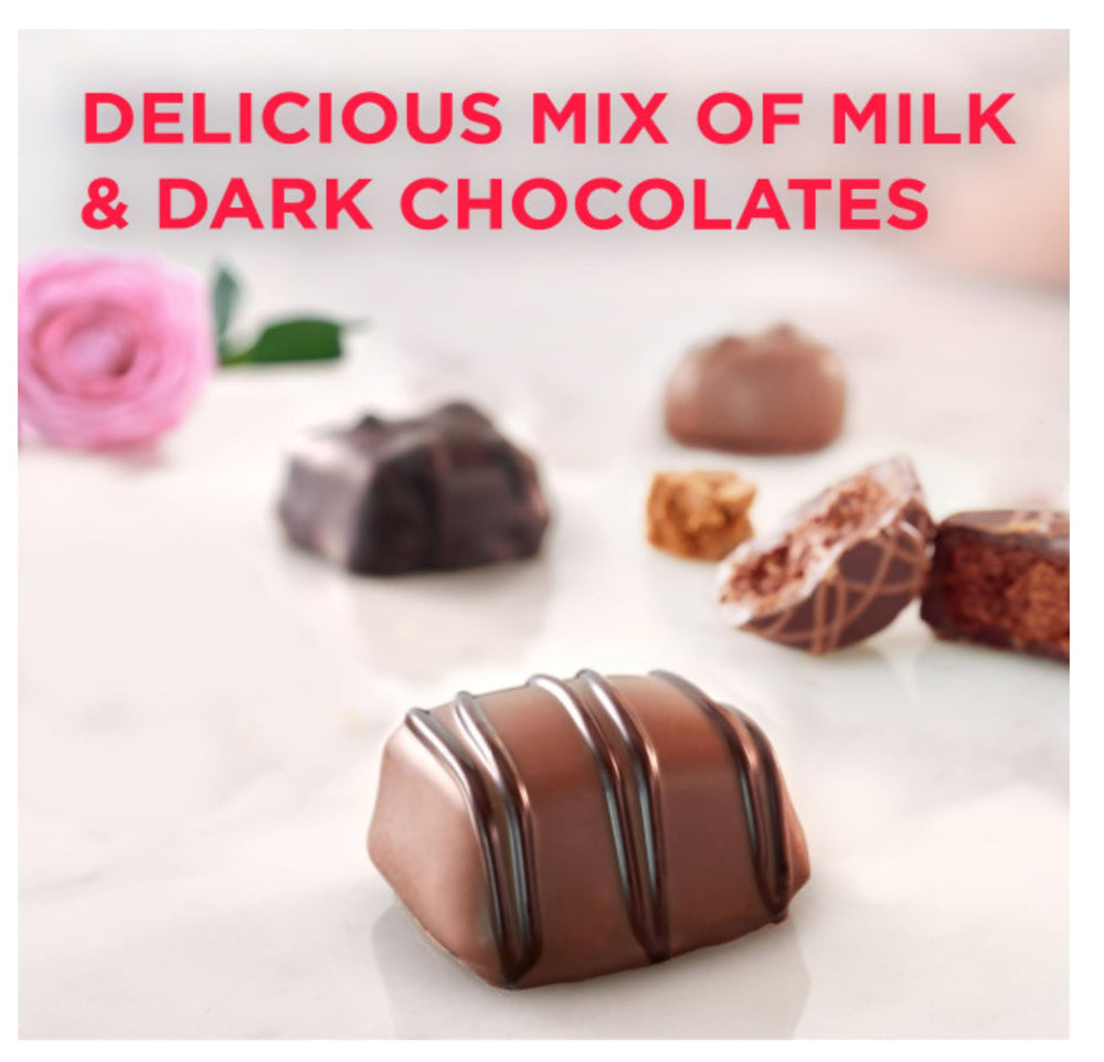 Caramel and creme centers inside Russell Stover nine-piece assortment