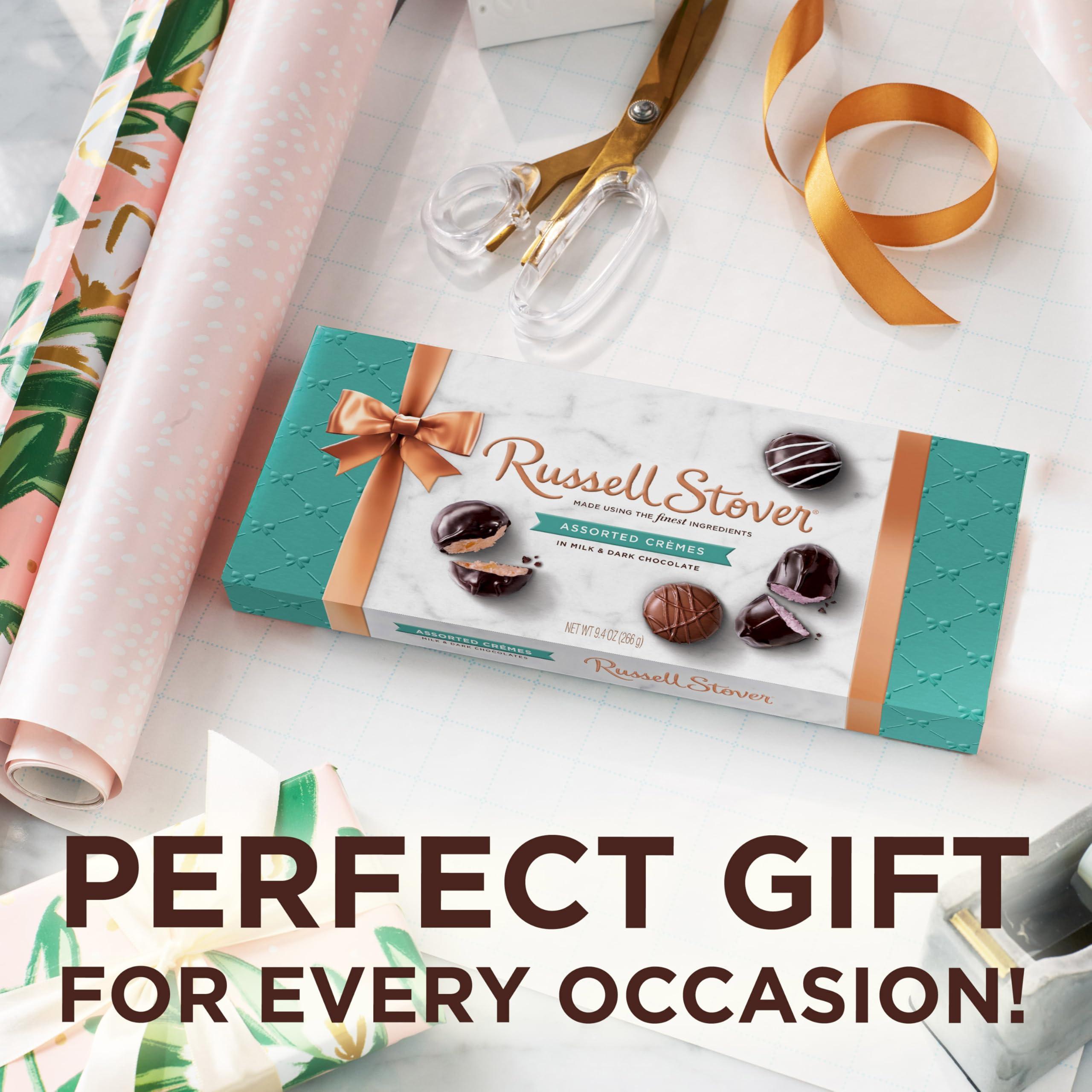 Russell Stover heritage since 1923, traditional chocolate craftsmanship on display