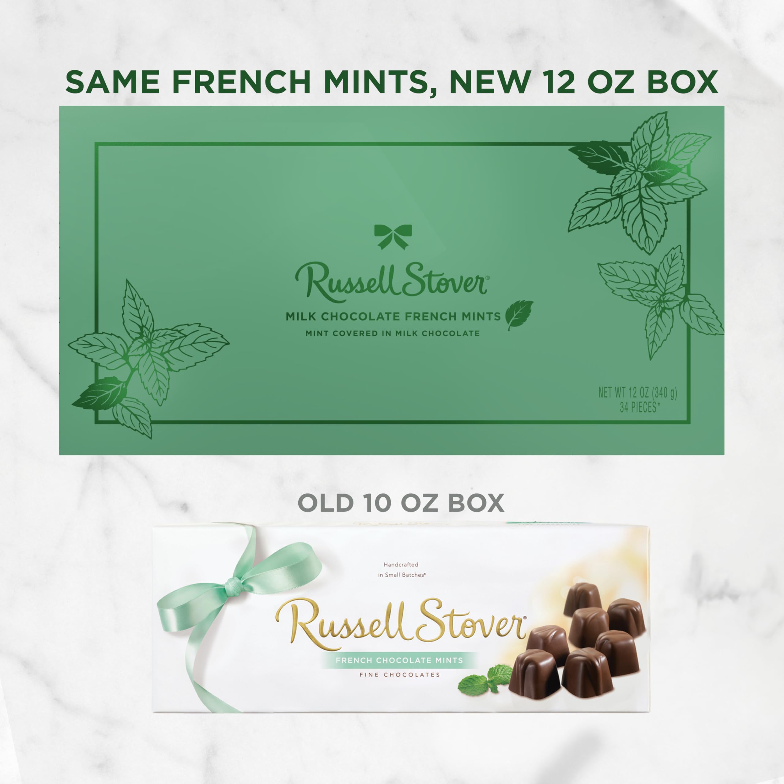 RUSSELL STOVER Chocolates gift box design highlights classic holiday gifting appeal.