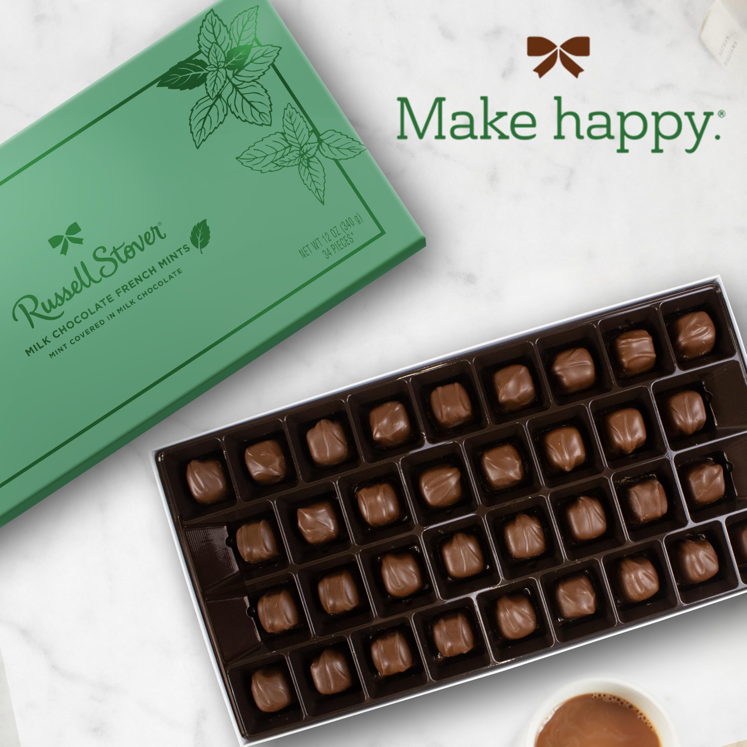 RUSSELL STOVER Chocolates wrapped with foil promise fresh, premium quality bites.