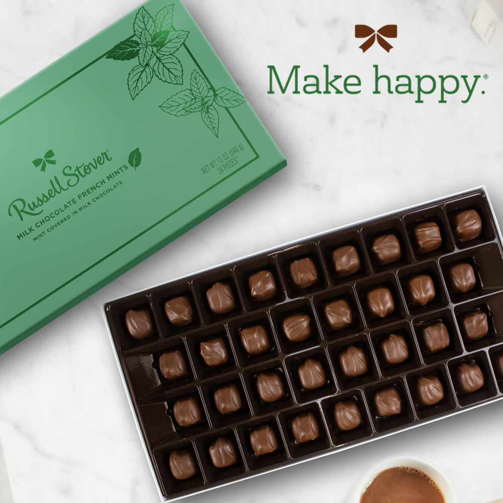 RUSSELL STOVER Chocolates wrapped with foil promise fresh, premium quality bites.