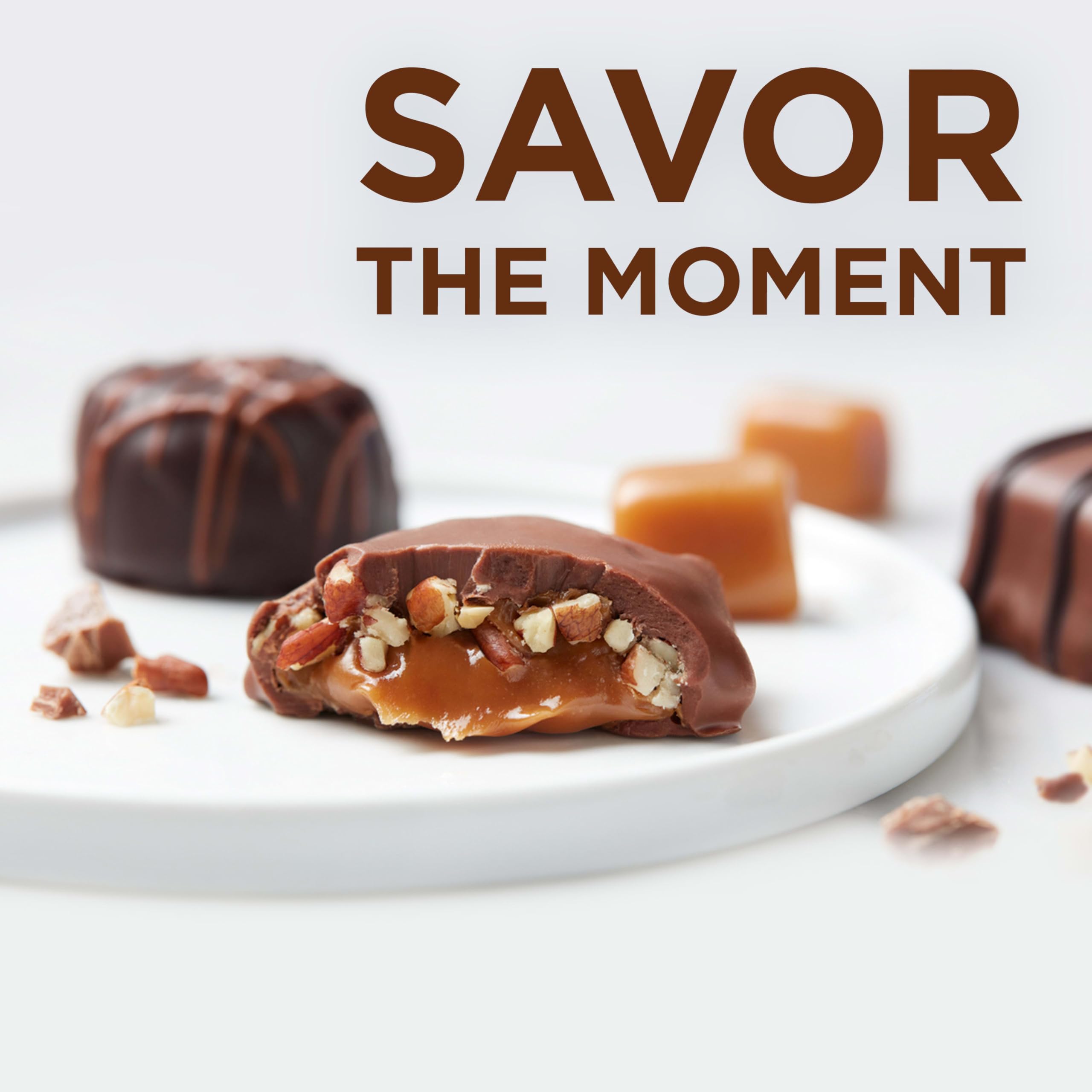 Dark chocolate almonds from Russell Stover, bold and balanced.