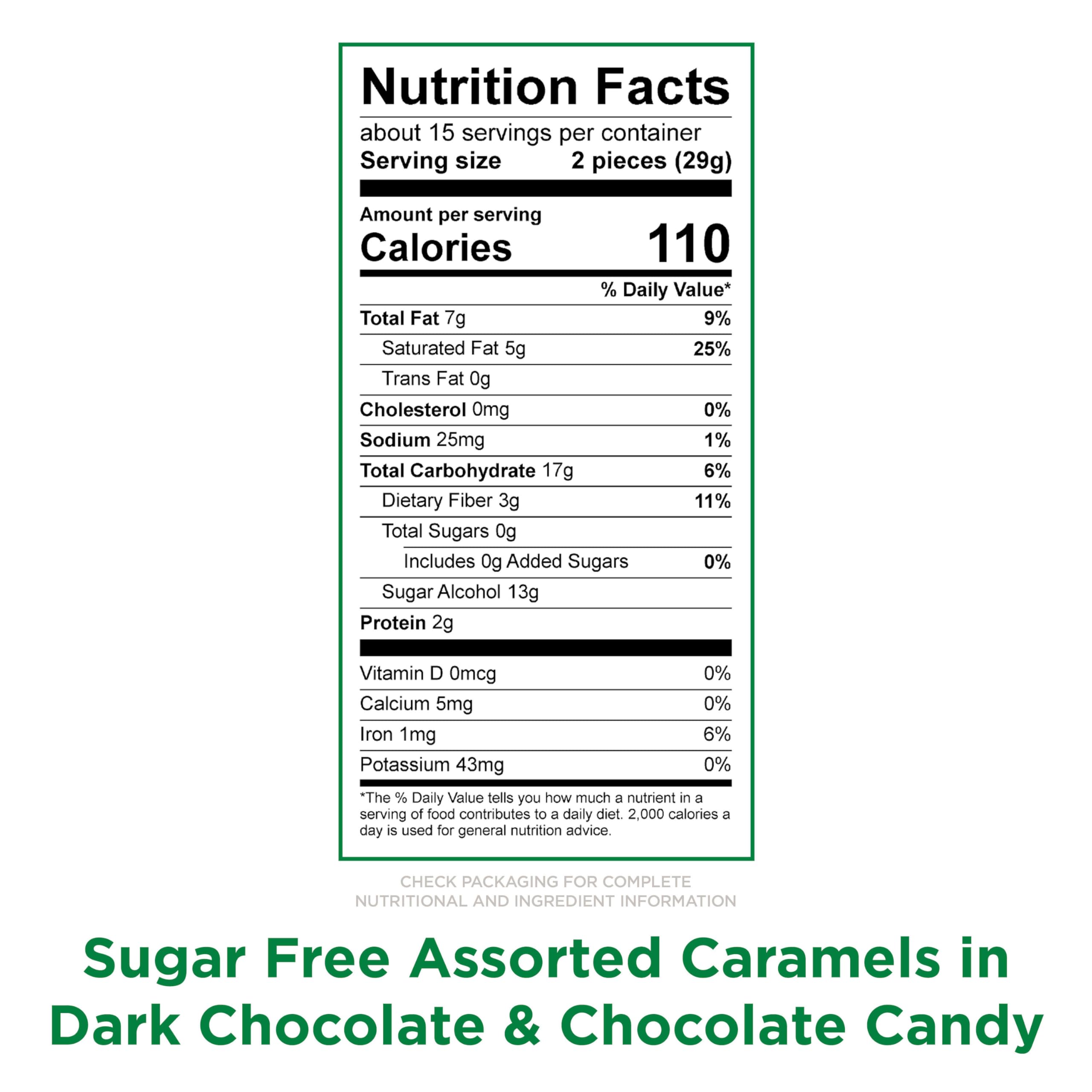 Dark chocolate sugarfree caramel medallions by Russell Stover