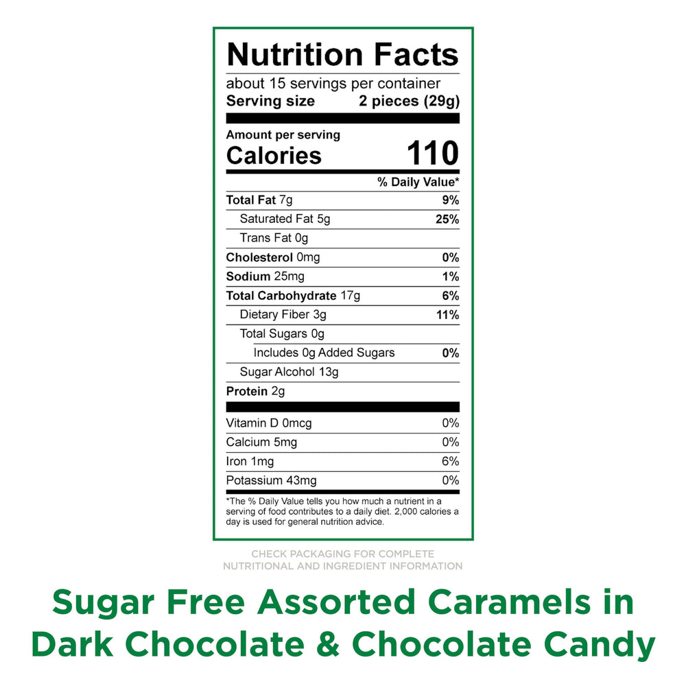 Dark chocolate sugarfree caramel medallions by Russell Stover