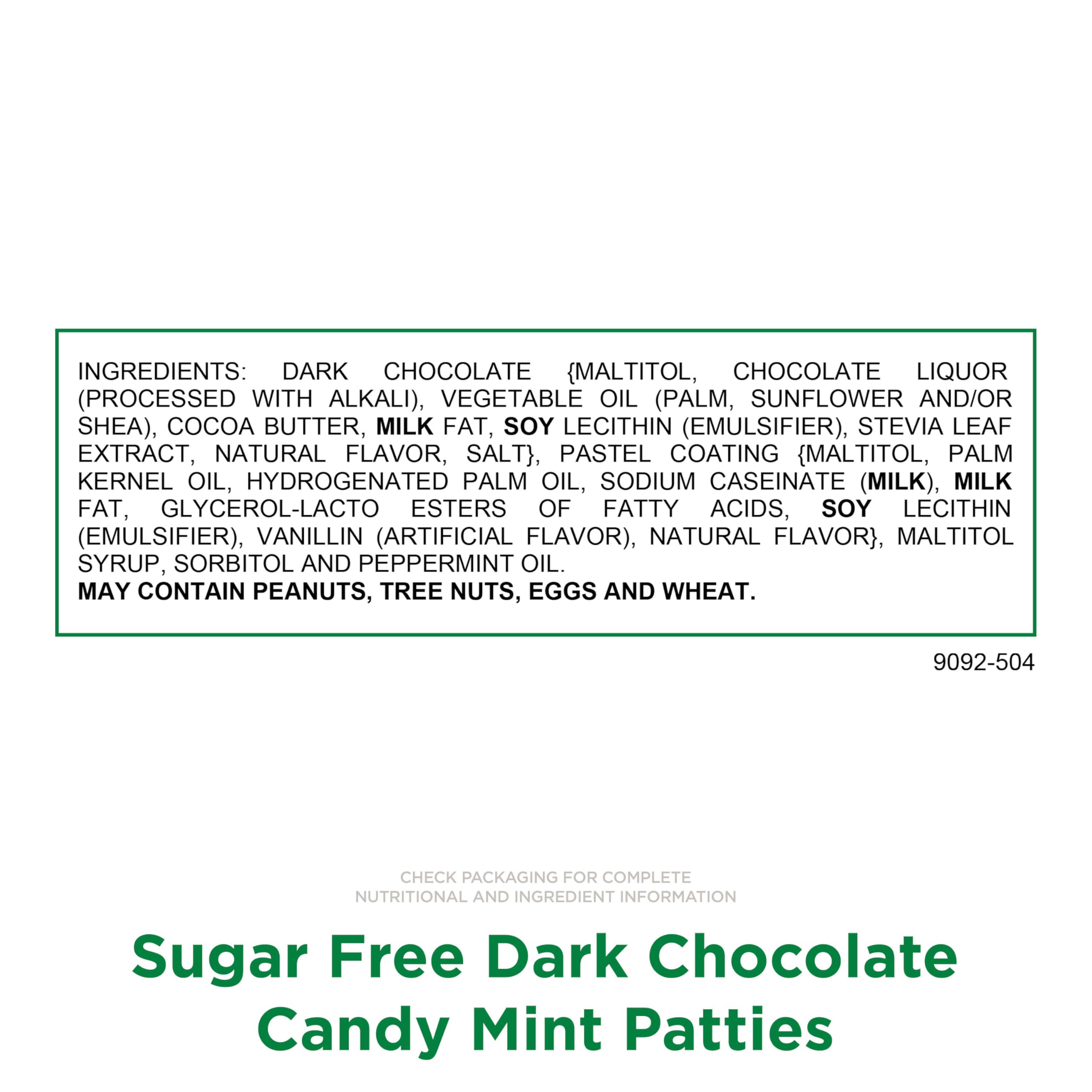 Dark chocolate coating over mint cream delivers rich flavor in every bite.