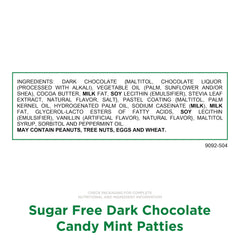 Dark chocolate coating over mint cream delivers rich flavor in every bite.