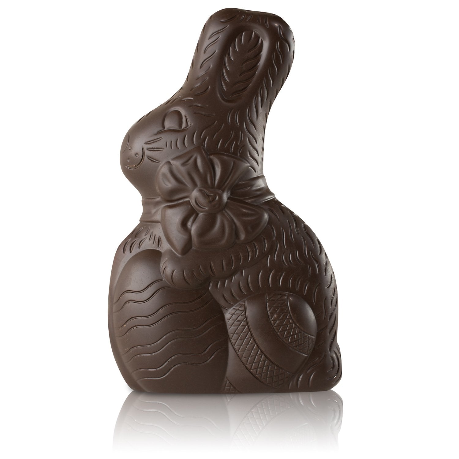 Russell Stover Dark Chocolate Easter Rabbit 3oz serving on a decorative plate