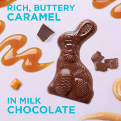 Russell Stover Easter Bunny caramel milk chocolate close-up highlighting texture