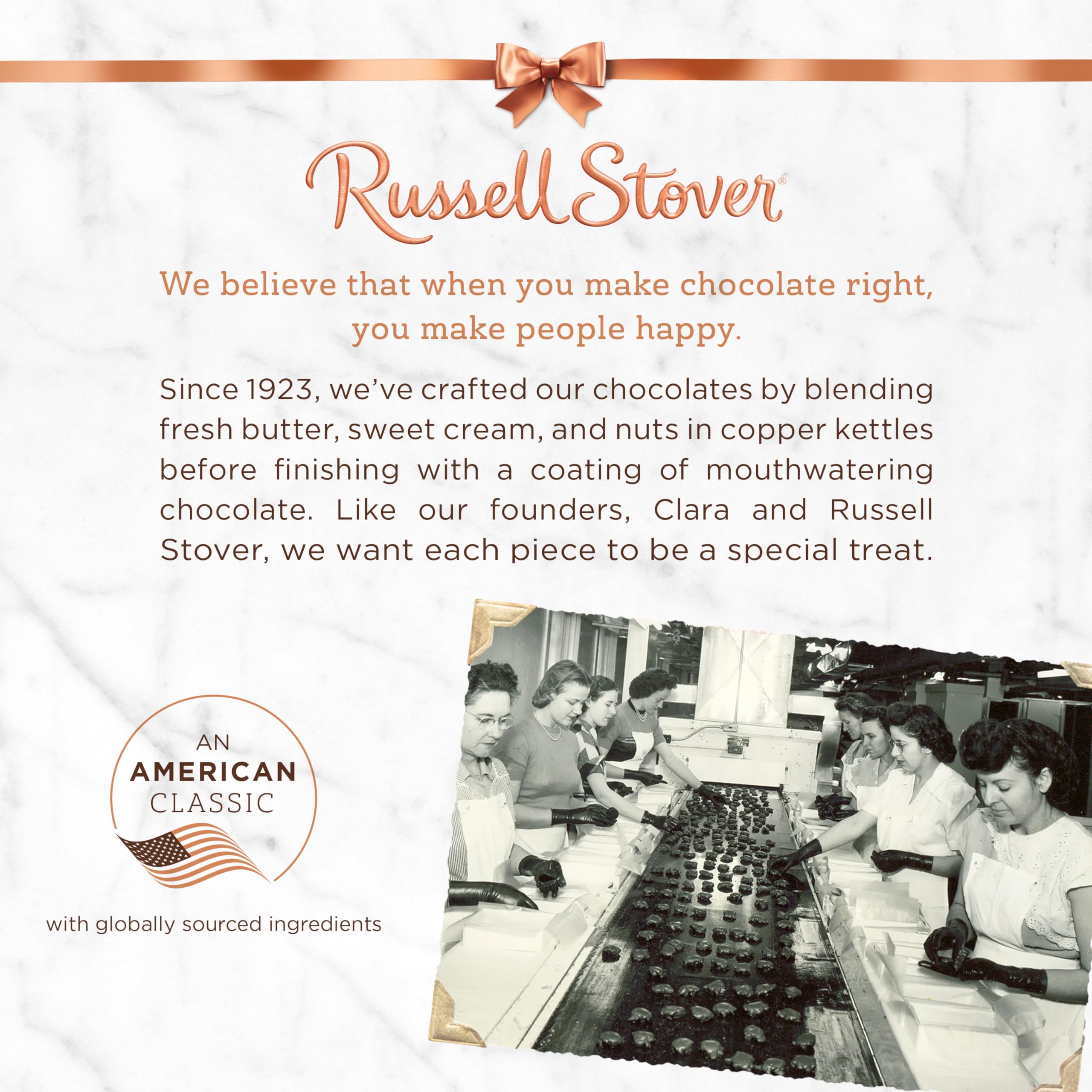 Russell Stover Easter Bunny caramel milk chocolate Easter basket display