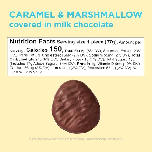 Russell Stover Easter egg interior reveals soft marshmallow and caramel
