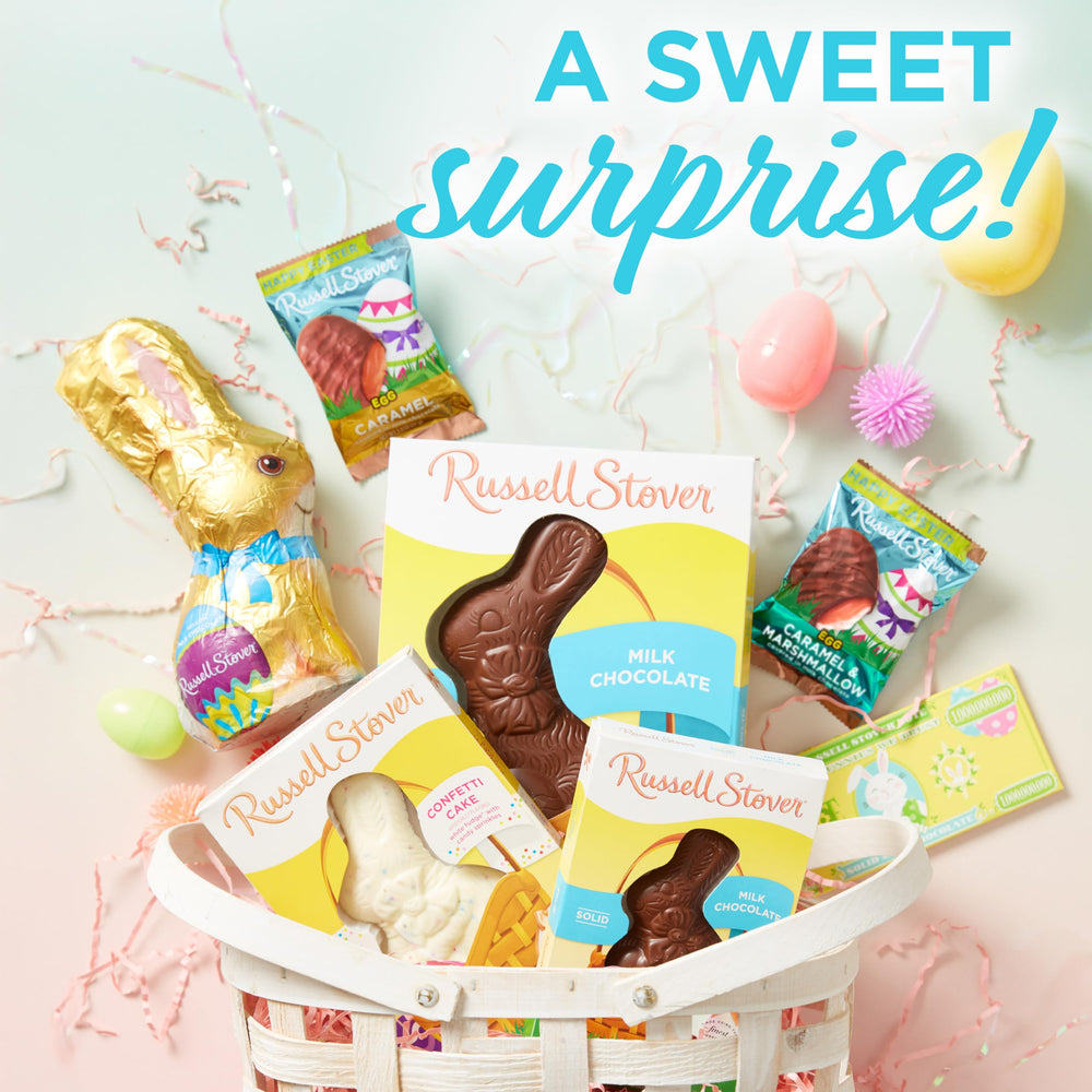 Table-top shot of Russell Stover eggs for holiday gifts