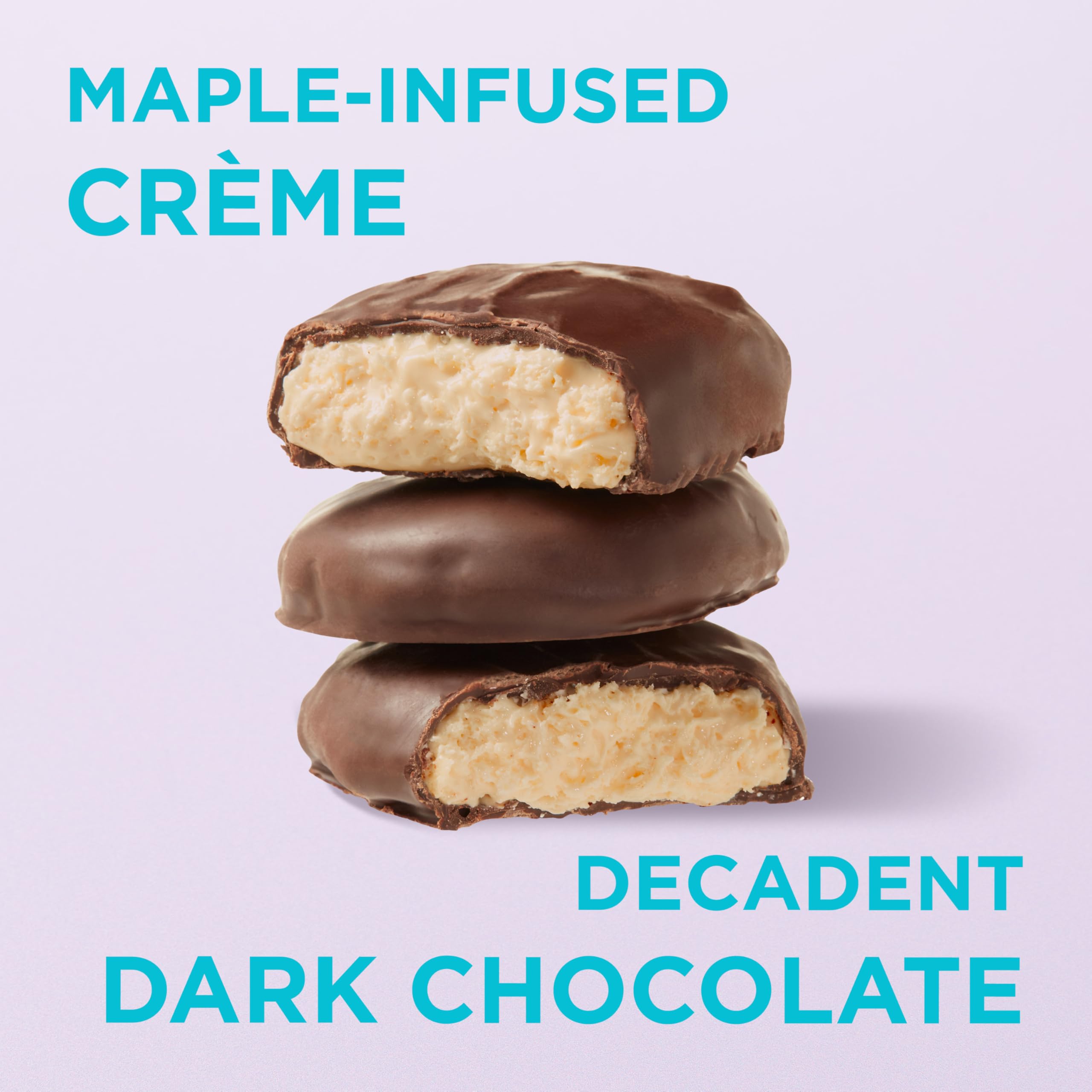 Russell Stover dark chocolate coating complements the maple creme filling.