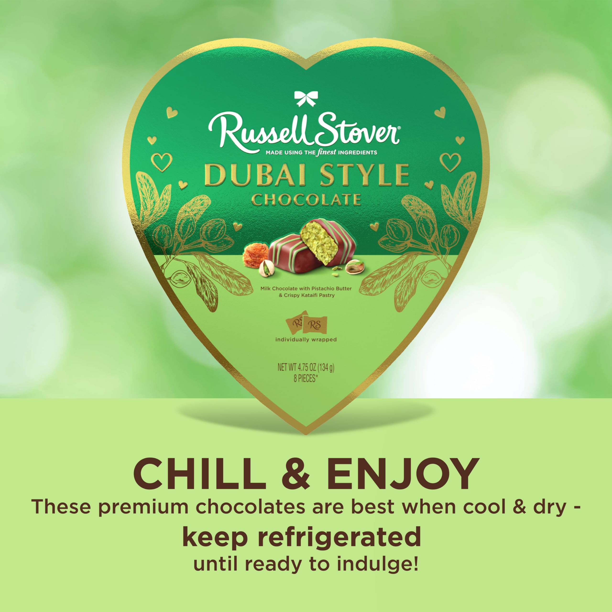 Gift-ready Russell Stover box ideal for Valentine celebrations.