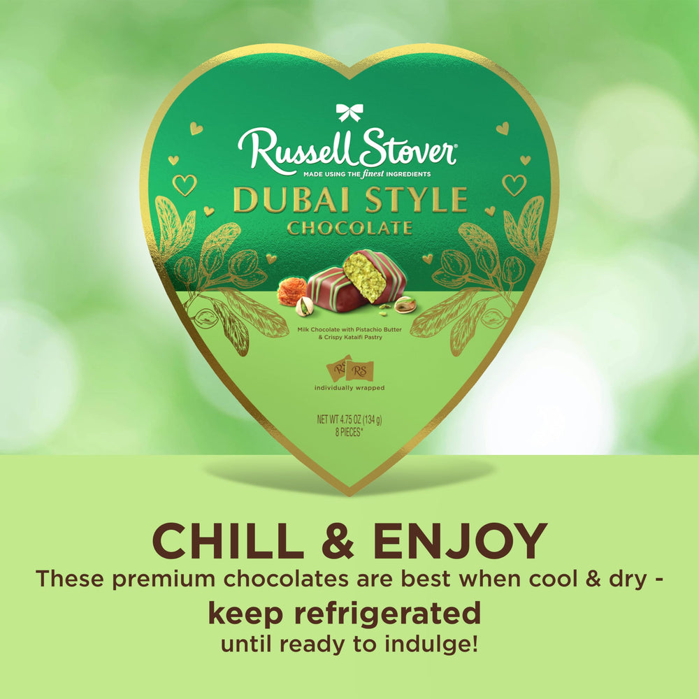 Gift-ready Russell Stover box ideal for Valentine celebrations.