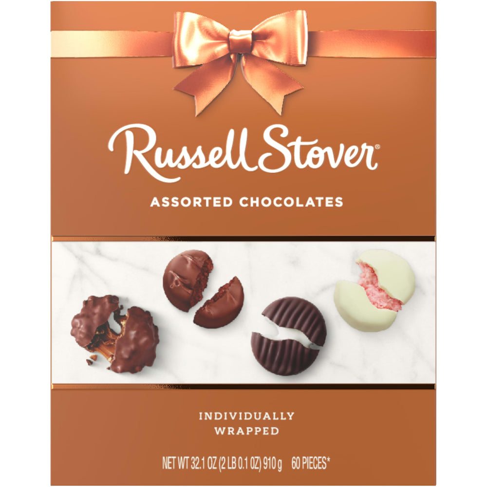 Individually wrapped Russell Stover chocolates keep freshness for on-the-go snacking.