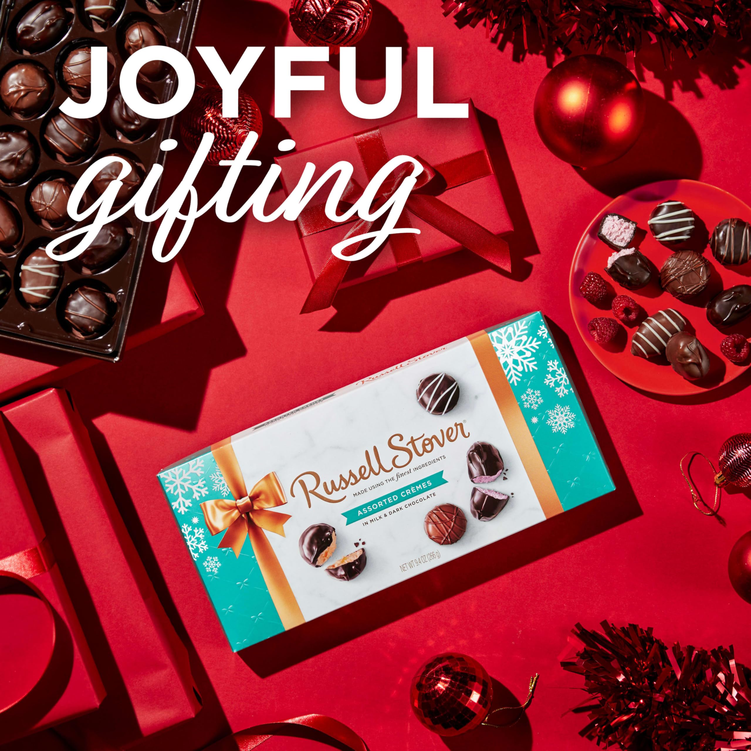 Russell Stover milk chocolate butter cream featuring a silky texture.