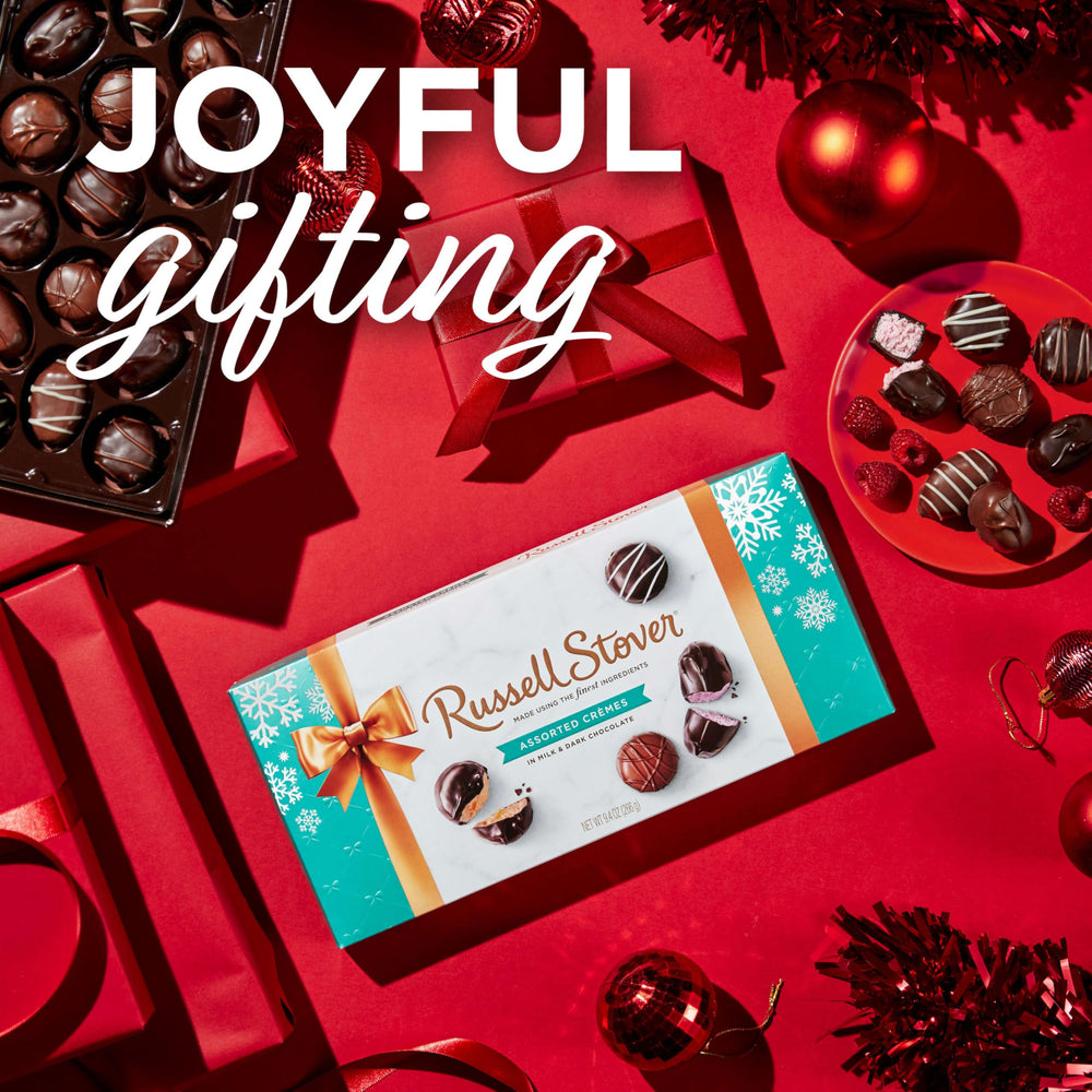 Russell Stover milk chocolate butter cream featuring a silky texture.