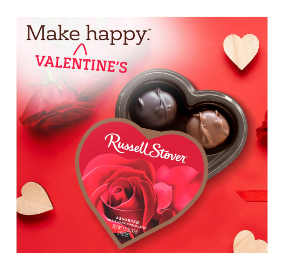 Russell Stover milk chocolate piece closeup highlighting creamy texture