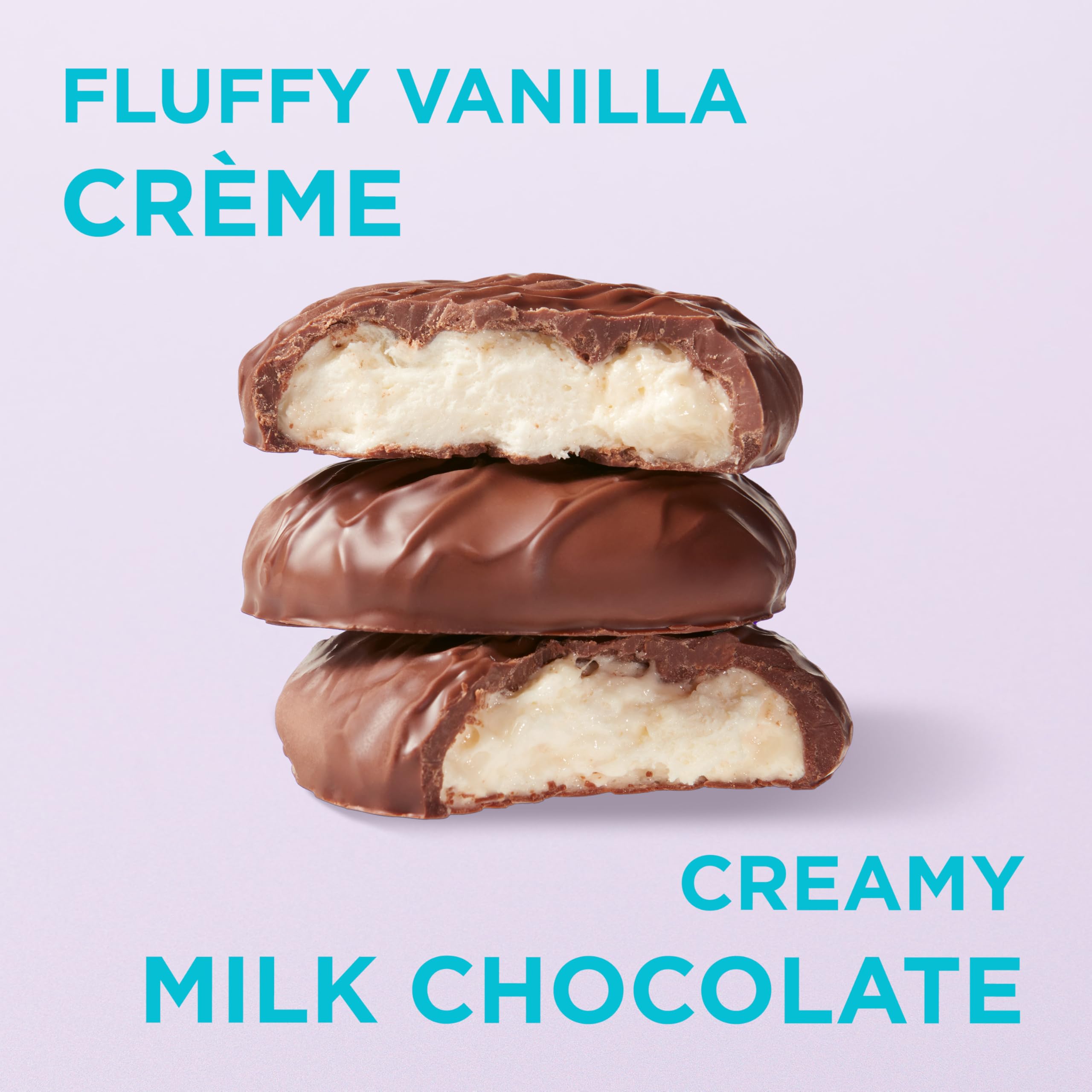 Milk chocolate shell closeup on Russell Stover Vanilla Creme Egg