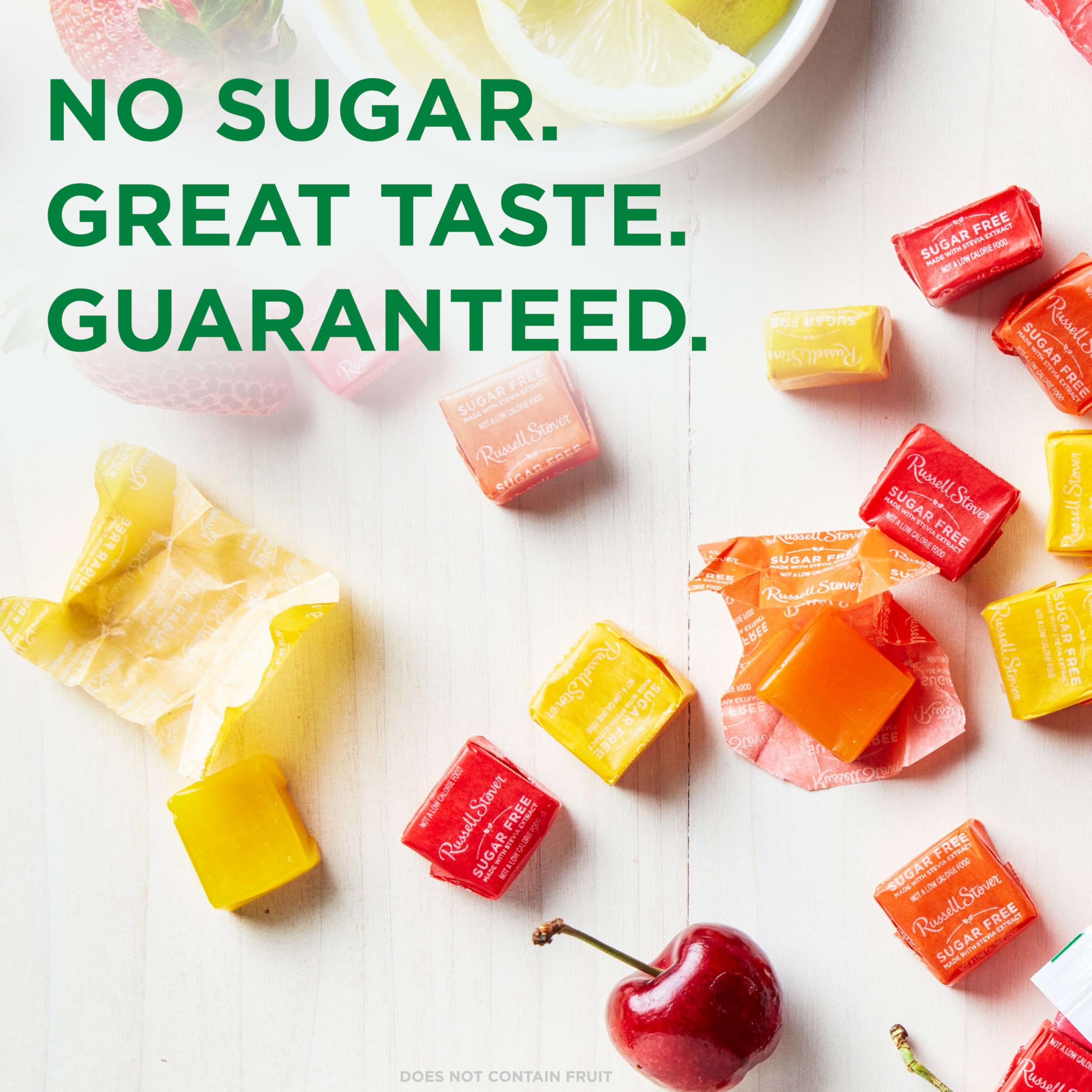 RUSSELL STOVER orange flavor fruit chew with sunny citrus vibe