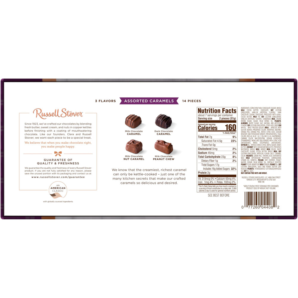 Russell Stover label and packaging details