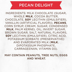 Caramel center with silky milk chocolate in Russell Stover Pecan Delight for a smooth bite