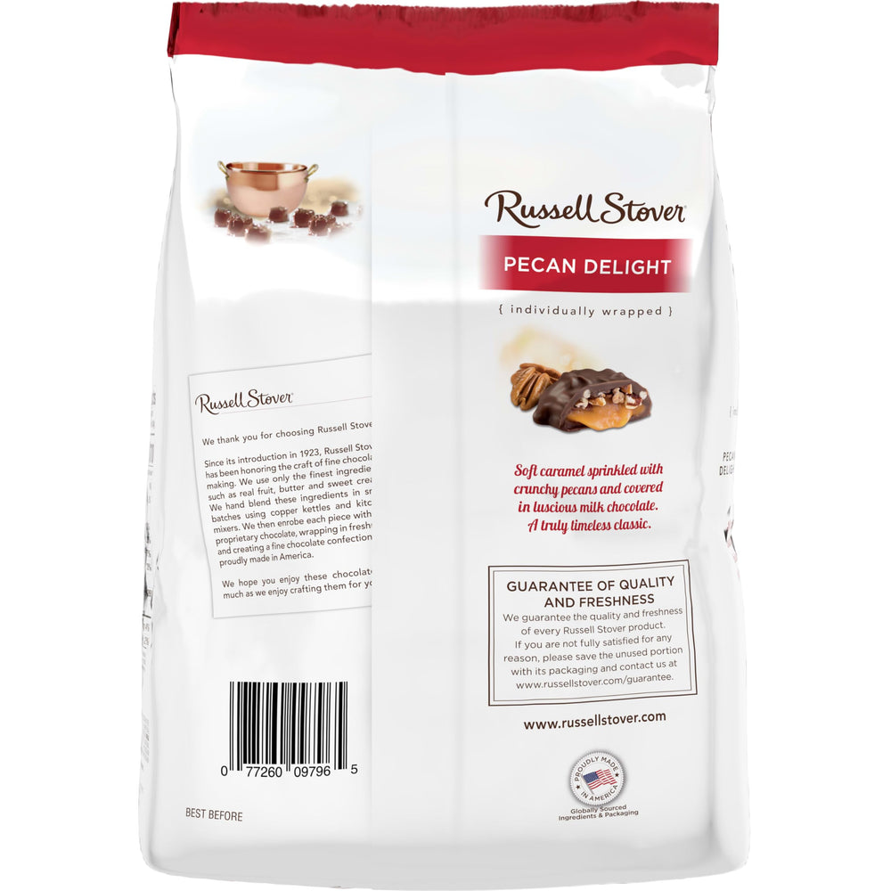 Serving idea: Pecan Delight on a tray with chocolate coating